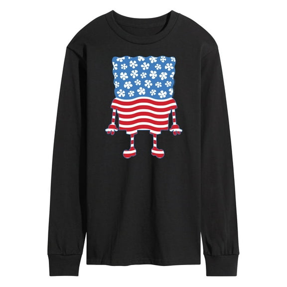 SpongeBob SquarePants - Silhouette Stars Stripes - Men's Long Sleeve T-Shirt