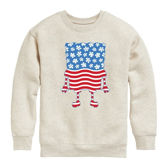 SpongeBob SquarePants - Silhouette Stars Stripes - Toddler & Youth Crewneck Fleece Sweatshirt