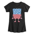 thumbnail image 1 of SpongeBob SquarePants -  Silhouette Stars Stripes - Toddler & Youth Girls Short Sleeve Graphic T-Shirt, 1 of 6