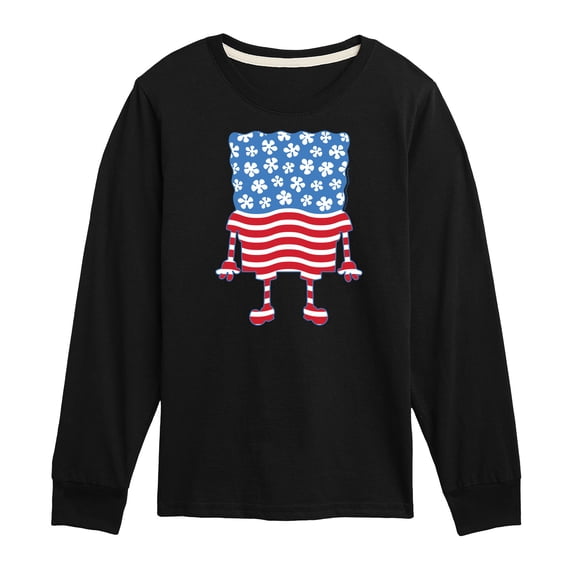 SpongeBob SquarePants - Silhouette Stars Stripes - Toddler & Youth Long Sleeve Graphic T-Shirt