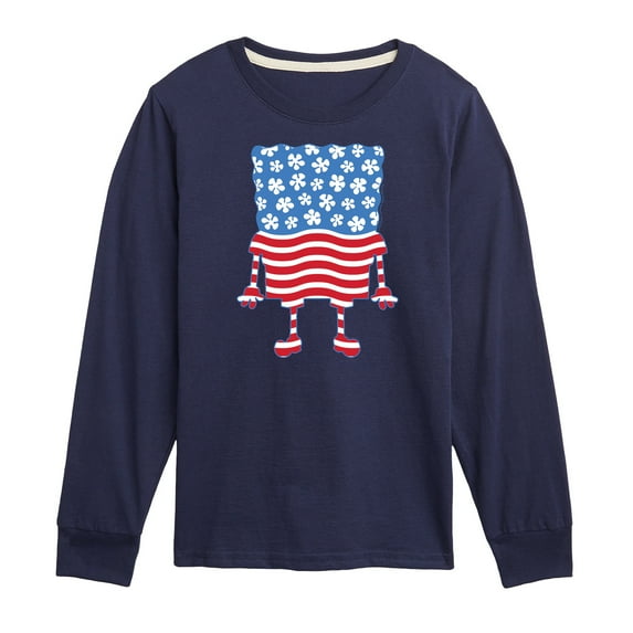 SpongeBob SquarePants - Silhouette Stars Stripes - Toddler & Youth Long Sleeve Graphic T-Shirt