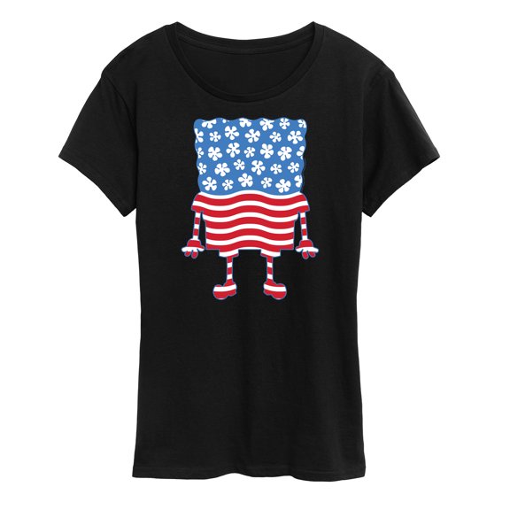 SpongeBob SquarePants - Silhouette Stars Stripes - Women's Short Sleeve Graphic T-Shirt