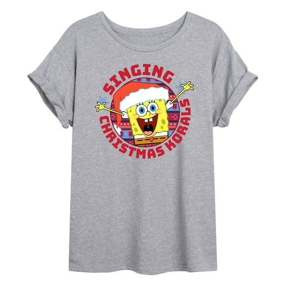 SpongeBob SquarePants - Singing Christmas Korals - Women's Oversized T-Shirt