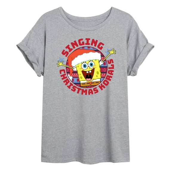 SpongeBob SquarePants - Singing Christmas Korals - Women's Oversized T-Shirt