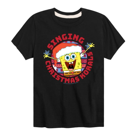 SpongeBob SquarePants  - Singing Christmas Korals - Toddler & Youth Short Sleeve Graphic T-Shirt