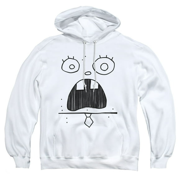 SpongeBob SquarePants SpongeBob Doogle Face Adult Pull-Over Hoodie, White, Large