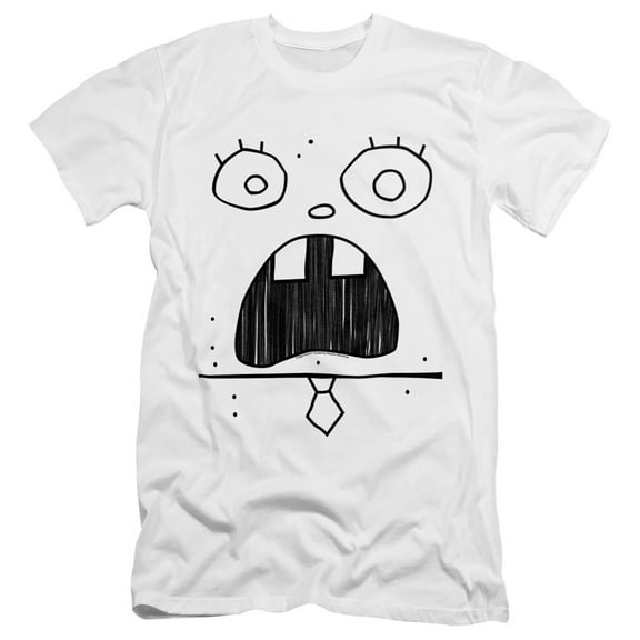 SpongeBob SquarePants SpongeBob Doogle Face Unisex Adult Canvas Brand T Shirt, White, Large