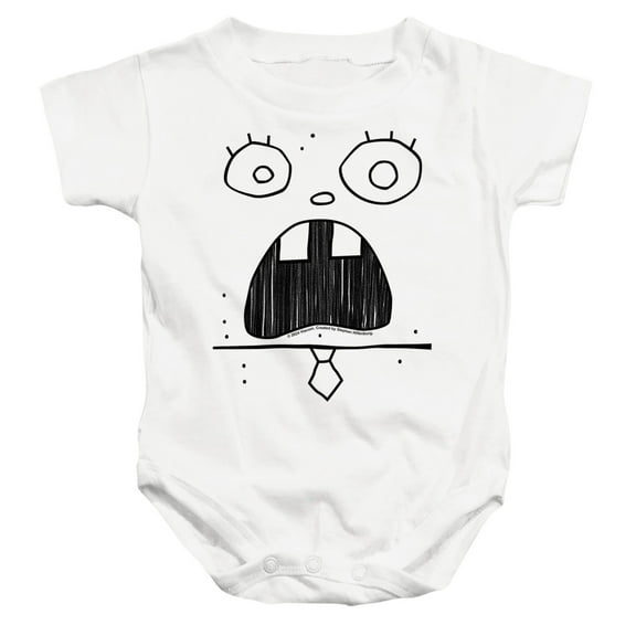 SpongeBob SquarePants SpongeBob Doogle Face Unisex Infant Snap Suit for Baby, White, Large