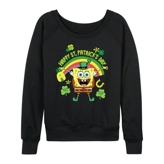 SpongeBob SquarePants - SpongeBob Happy St. Patrick's Day - Women's Lightweight French Terry Long Sleeve Shirt