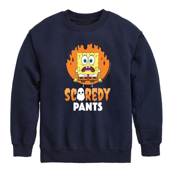 SpongeBob SquarePants - SpongeBob Scaredy Pants - Toddler And Youth Crewneck Fleece Sweatshirt