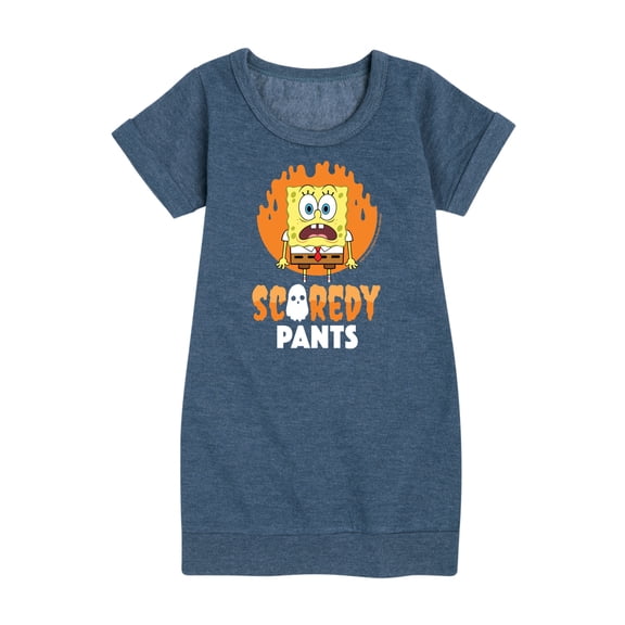 SpongeBob SquarePants - SpongeBob Scaredy Pants - Toddler And Youth Girls Fleece Dress