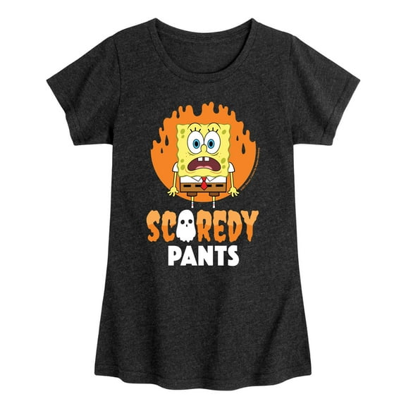 SpongeBob SquarePants - SpongeBob Scaredy Pants - Toddler And Youth Girls Short Sleeve Graphic T-Shirt