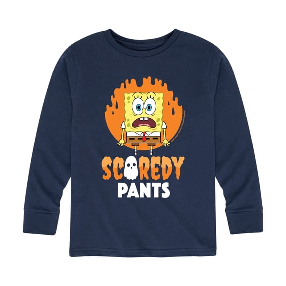 SpongeBob SquarePants - SpongeBob Scaredy Pants - Toddler And Youth Long Sleeve Graphic T-Shirt