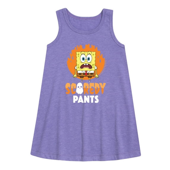 SpongeBob SquarePants - SpongeBob Scaredy Pants - Toddler and Youth Girls A-line Dress