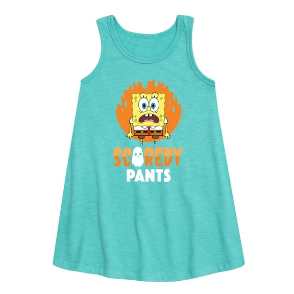 SpongeBob SquarePants - SpongeBob Scaredy Pants - Toddler and Youth Girls A-line Dress