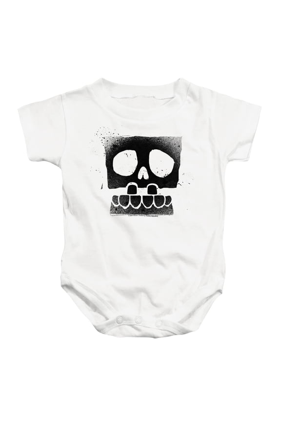 SpongeBob Skull Spray Unisex Infant Snap Suit for Baby, White, Medium