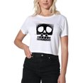 thumbnail image 1 of SpongeBob SquarePants SpongeBob Skull Spray Women's Crop Top T-Shirt, White, Large, 1 of 5