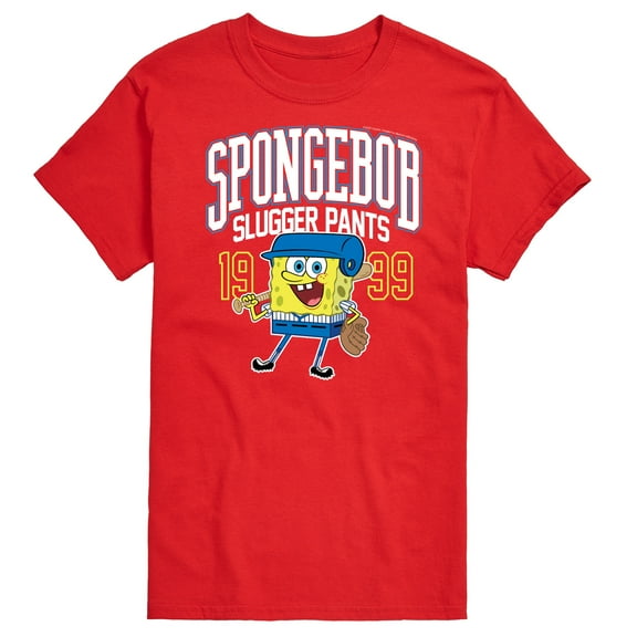 SpongeBob SquarePants - SpongeBob Slugger Pants Baseball - Men's Short Sleeve Graphic T-Shirt