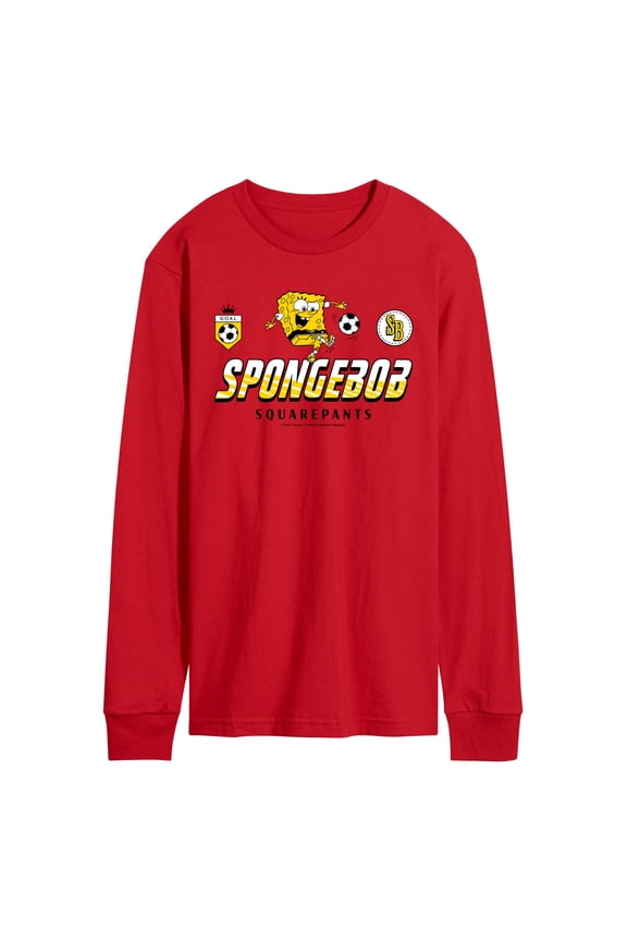 - SpongeBob Soccer Jersey - Men's Long Sleeve Graphic T-Shirt