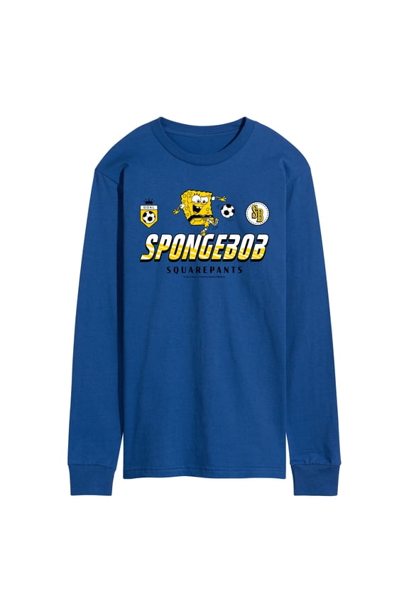 - SpongeBob Soccer Jersey - Men's Long Sleeve Graphic T-Shirt