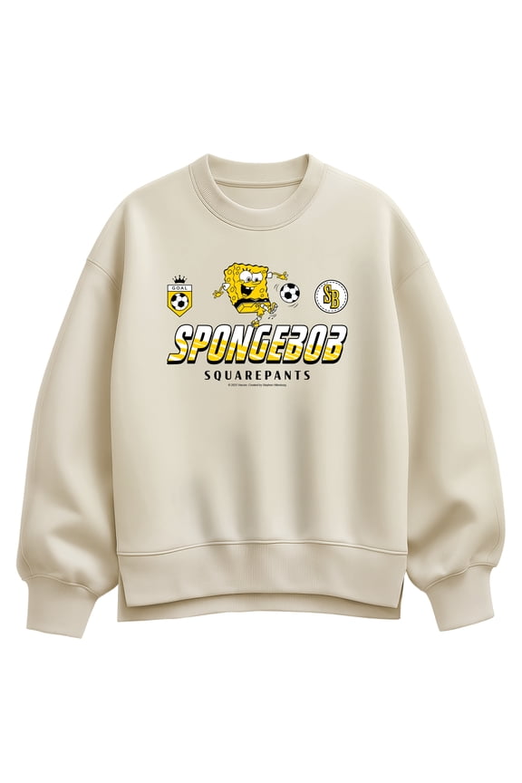 - SpongeBob Soccer Jersey - Women's Oversized Fleece Crew Sweatshirt