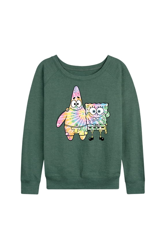 - SpongeBob and Patrick Tie Dye - Women's Lightweight French Terry Long Sleeve Shirt