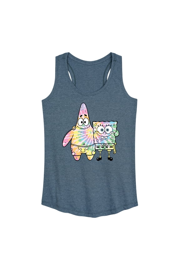 - SpongeBob and Patrick Tie Dye - Women's Racerback Tank Top
