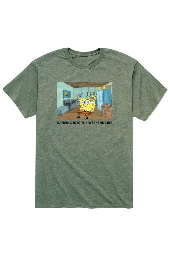 - Spongebob Dancing into Weekend - Men's Short Sleeve Graphic T-Shirt