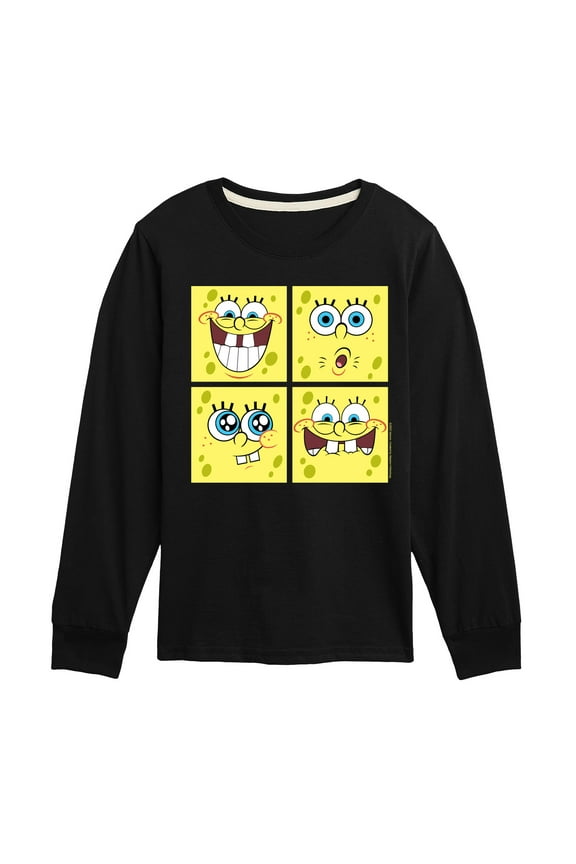 - Spongebob Face - Toddler & Youth Long Sleeve Graphic T-Shirt