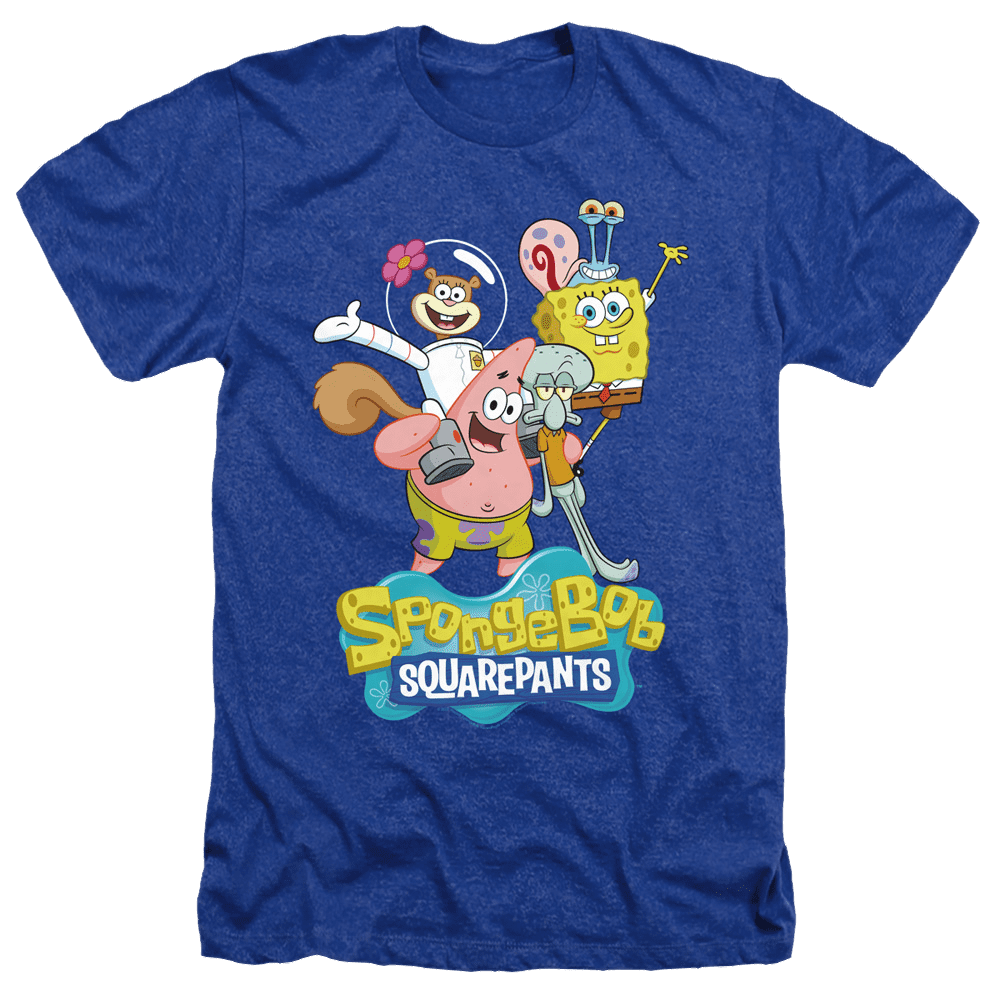 SpongeBob SquarePants Spongebob Group Shot - Men's Heather T-Shirt ...