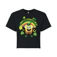 thumbnail image 1 of SpongeBob SquarePants - Spongebob Happy St. Patricks Day - Juniors Cropped Cotton Blend T-Shirt, 1 of 6