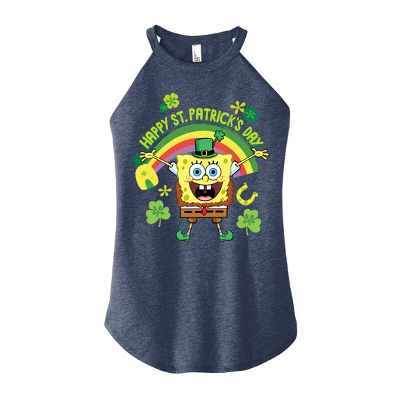 SpongeBob SquarePants - Spongebob Happy St. Patricks Day - Juniors High Neck Tank Top