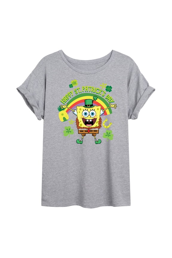 - Spongebob Happy St. Patricks Day - Juniors Ideal Flowy Muscle T-Shirt
