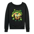 thumbnail image 1 of SpongeBob SquarePants - Spongebob Happy St Patricks Day - Women's Lightweight French Terry Long Sleeve Shirt, 1 of 6