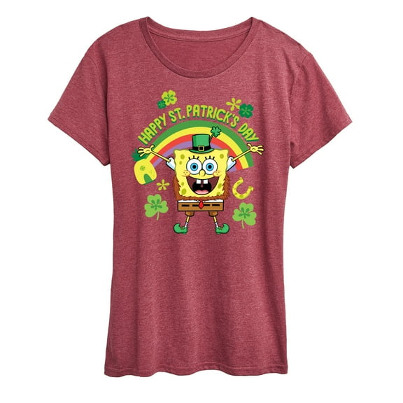 SpongeBob SquarePants - Spongebob Happy St Patricks Day - Women's Short Sleeve Graphic T-Shirt