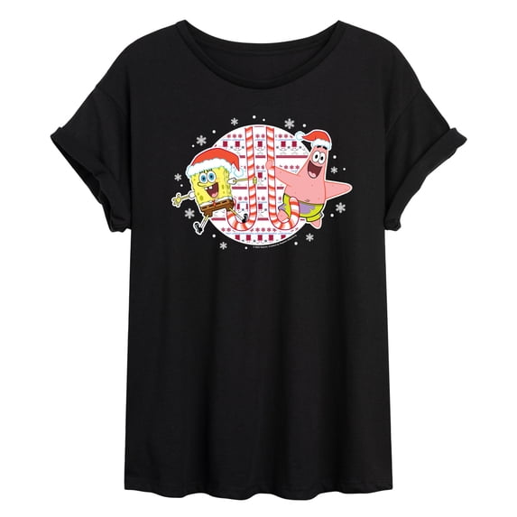 SpongeBob SquarePants - Spongebob Patrick Candy Canes - Juniors Ideal Flowy Muscle T-Shirt