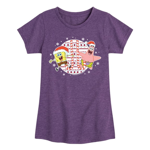 SpongeBob SquarePants - Spongebob Patrick Candy Canes - Toddler & Youth Girls Short Sleeve Graphic T-Shirt