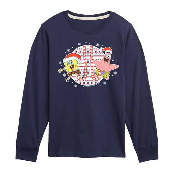 SpongeBob SquarePants - Spongebob Patrick Candy Canes - Toddler & Youth Long Sleeve Graphic T-Shirt