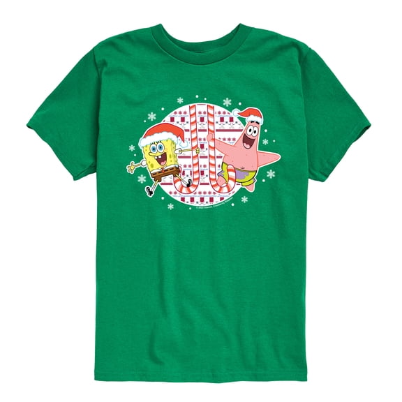 SpongeBob SquarePants  - Spongebob Patrick Candy Canes  - Toddler & Youth Short Sleeve Graphic T-Shirt