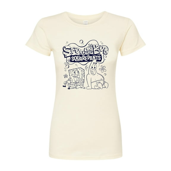 SpongeBob SquarePants - Spongebob Patrick Logo - Juniors Fitted Graphic T-Shirt
