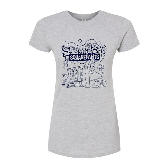 SpongeBob SquarePants - Spongebob Patrick Logo - Juniors Fitted Graphic T-Shirt