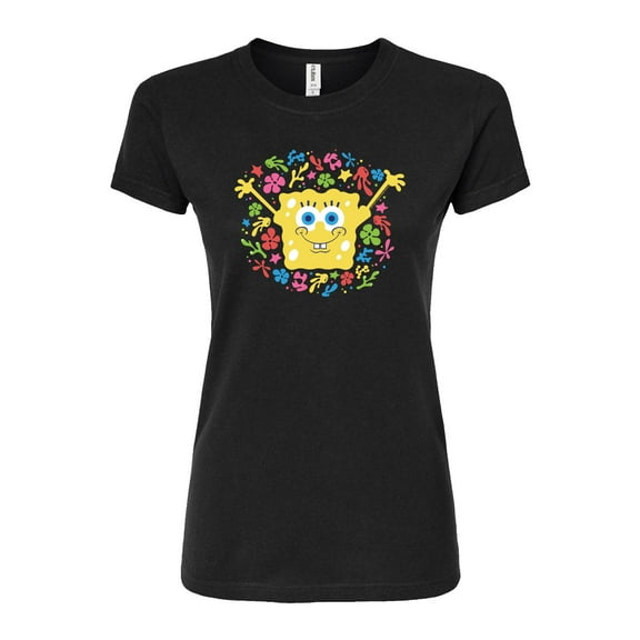 SpongeBob SquarePants - Spongebob Pattern - Juniors Fitted Graphic T-Shirt