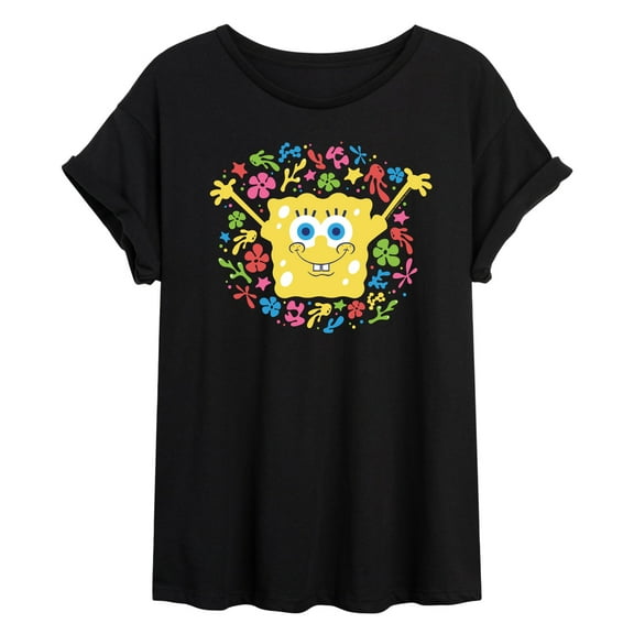 SpongeBob SquarePants - Spongebob Pattern - Juniors Ideal Flowy Muscle T-Shirt
