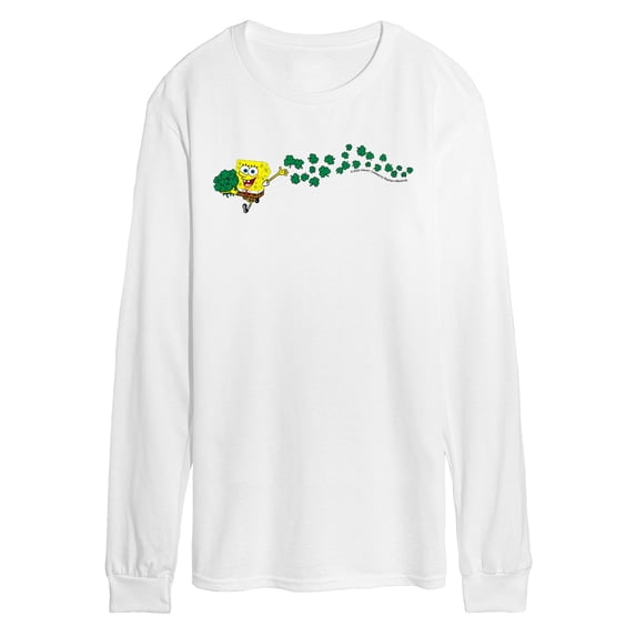 SpongeBob SquarePants - Spongebob Shamrocks - Men's Long Sleeve Graphic T-Shirt