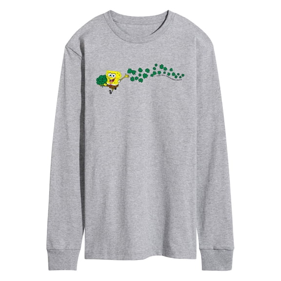 SpongeBob SquarePants - Spongebob Shamrocks - Men's Long Sleeve Graphic T-Shirt