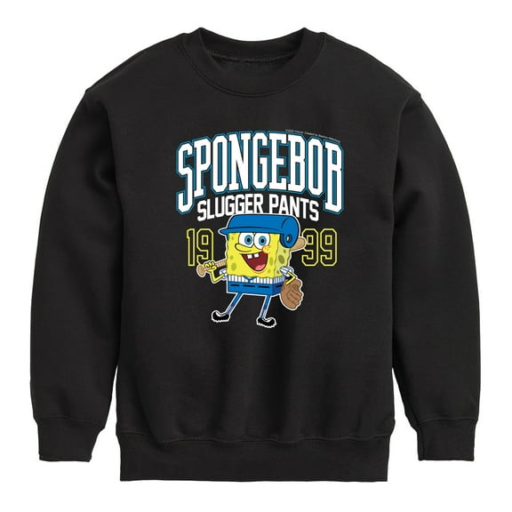 SpongeBob SquarePants - Spongebob Slugger Pants - Toddler And Youth Crewneck Fleece Sweatshirt
