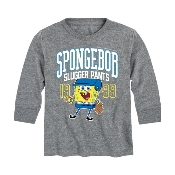 SpongeBob SquarePants - Spongebob Slugger Pants - Toddler And Youth Long Sleeve Graphic T-Shirt