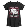 thumbnail image 1 of SpongeBob SquarePants - Spongebob Xmas Sweater - Toddler & Youth Girls Short Sleeve Graphic T-Shirt, 1 of 6