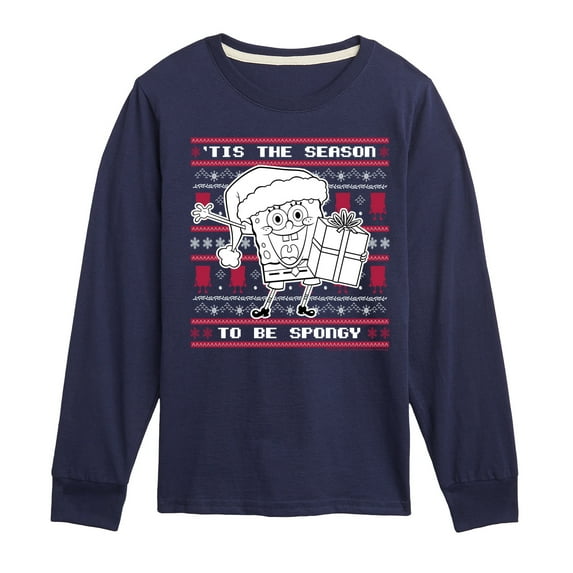 SpongeBob SquarePants - Spongebob Xmas Sweater - Toddler & Youth Long Sleeve Graphic T-Shirt
