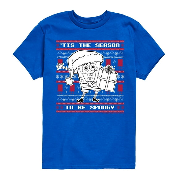 SpongeBob SquarePants  - Spongebob Xmas Sweater  - Toddler & Youth Short Sleeve Graphic T-Shirt